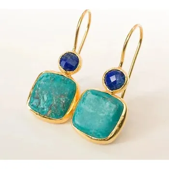 Náušnice Vintage náušnice se zeleným kamenem | elegantní šperk 2 ks