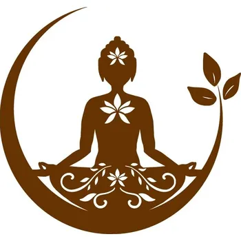 Samolepící dekorace Mandala samolepka na okno a laptop | dekorace mandala, samolepka na okno - QT1027 hnědá , 18x17 cm