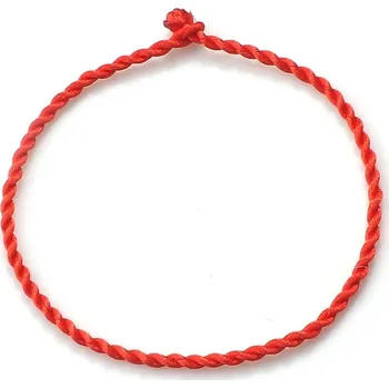 Náramek Červený ručně pletený náramek pro štěstí | dámský náramek, pánský náramek - Červený , 18 cm