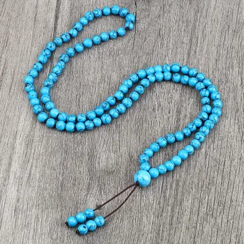 Náhrdelník Japa mala náhrdelník s přírodními korálky | přírodní šperky | dámské a pánské šperky - Modrá borovice