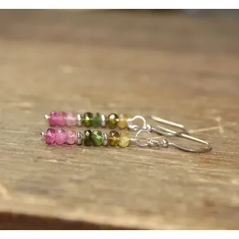 Náušnice Korálkové závěsné náušnice s labradoritem | luxusní šperky, náušnice - A2