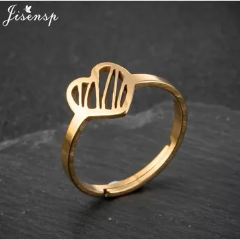 Prsten Nerezový prsten pro ženy | dámský prsten, minimalistické šperky | nastavitelný prsten - 074 , Zlatá barva