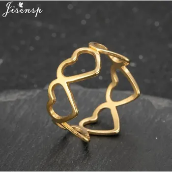 Prsten Nerezový prsten pro ženy | dámský prsten, minimalistické šperky | nastavitelný prsten - 063 , Zlatá barva