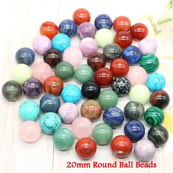 Přírodní kámen Přírodní minerální kuličky 20 mm | ametyst korálky | koule z kamene - Náhodný kámen , 5 KS