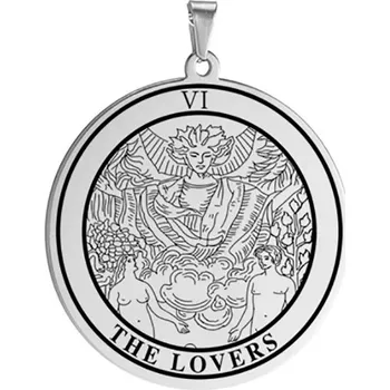 Přívěsek Ocelové tarotové přívěsky vintage | přívěsky na šperky, tarotové šperky - THE LOVERS-100013777