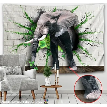 Mandala tapiserie se slonem | stěnová dekorace, domácí tapiserie - gt056 , 400 x 220 cm