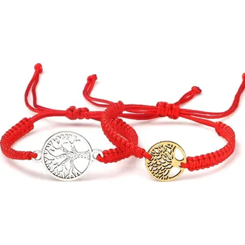 Náramek 2 ks Červený a černý pletený náramek | partnerské náramky, pletené náramky - Styl 11