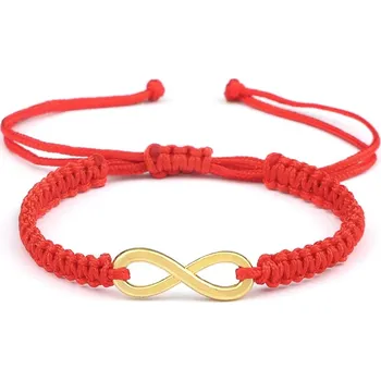 Náramek 2 ks Červený a černý pletený náramek | partnerské náramky, pletené náramky - Styl 25