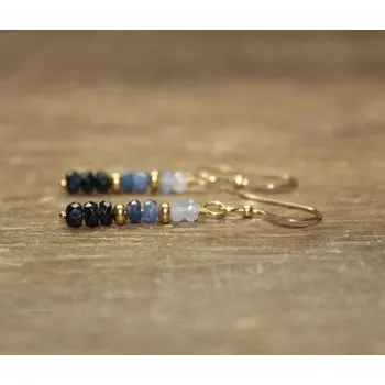 Náušnice Visací náušnice s modrým zábleskem | visací šperky | modré náušnice - A1