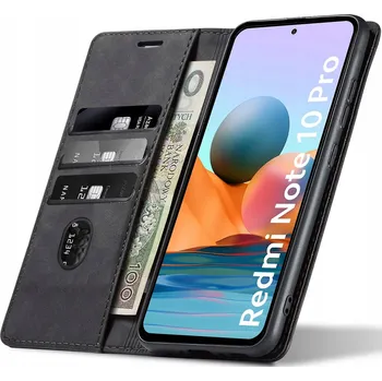 Pouzdro na mobilní telefon Flipové pouzdro Nela-Styl pro Xiaomi Redmi Note 10 Pro sheep skin, černé