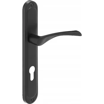 Dveřní kování KLIKA DVEŘNÍ NICO ČERNÁ 90 mm PRO VLOŽKU ZÁMKU DLOUHÝ ŠTÍTEK MODERNÍ