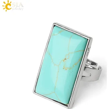 Přívěsek Přívěsek z přírodního kamene s řetízkem | náhrdelník pro muže, unisex přívěsek - Tyrkysový prsten