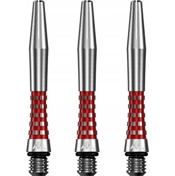 Příslušenství pro šipky Hliníkové šipky Mission Atom13 Short Stříbrné s červenou