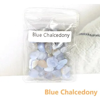 Dekorace do akvária Přírodní krystalové kameny pro dekorace, akvária, šperky | dekorace do akvária | přírodní kameny - Modrý chalcedon , 20 g se sáčkem