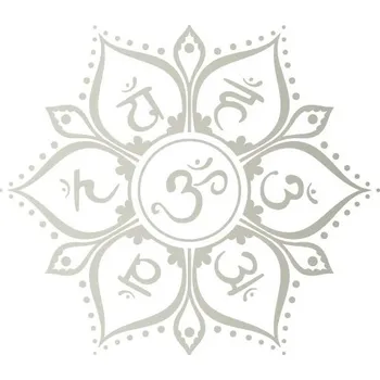 Samolepící dekorace Mandala 7 čaker nálepky na auto | dekorace na zeď, meditační ozdoba - QT1123 STŘÍBRNÁ , 18x16 cm