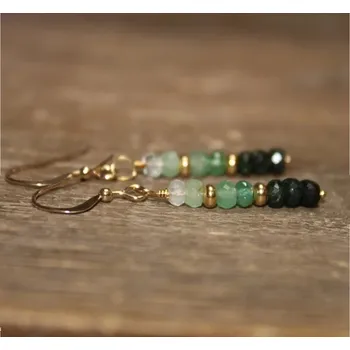 Náušnice Korálkové závěsné náušnice s labradoritem | luxusní šperky, náušnice - A1