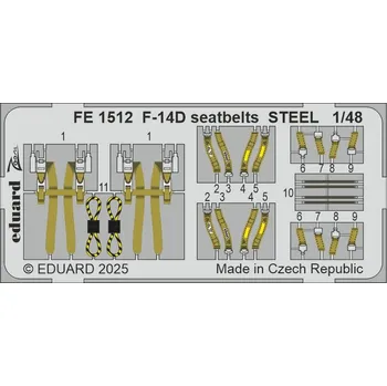 Plastikový model 1/48 F-14D seatbelts STEEL (G.W.H.)
