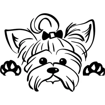 Samolepicí dekorace na vozidlo Samolepka se psem | samolepka na auto, dekorace na auto - QT1242 černá , Šířka 8 cm