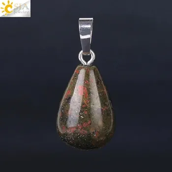 Přívěsek Přívěsek z kamene ve tvaru kapky | přívěsek kámen, přívěsek - unakit