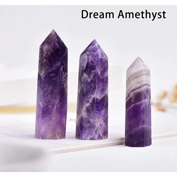 Přírodní krystalová věž k meditaci | domácí dekorace, přírodní kámen - vysněný ametyst , 5-6 cm
