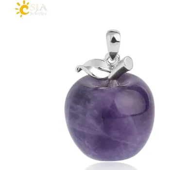 Přívěsek Přívěsek přírodní kámen s motivem jablka | přívěsek šperky - Ametyst
