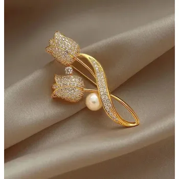 Brož Luxusní brož s kamínky | Elegantní šperk s květinovým či zvířecím motivem - XZ05