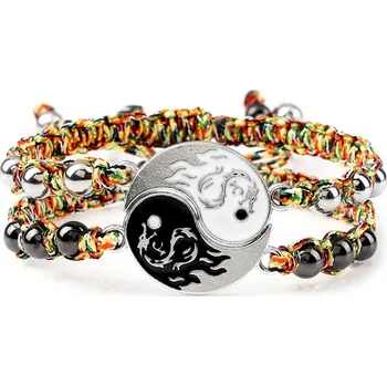 Náramek 2 ks Párové náramky jin jang | párové náramky | náramky přátelství - Vícebarevný drak