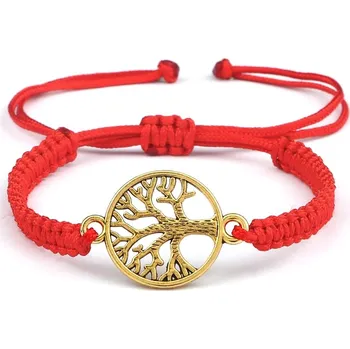 Náramek 2 ks Červený a černý pletený náramek | partnerské náramky, pletené náramky - Styl 17