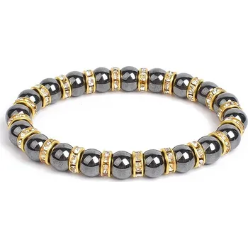 Náramek Magnetický hematitový náramek na ruku | stylový náramek - 2 , 19 cm