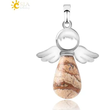 Přívěsek Přívěsek s minerálním andílkem | přívěsek kámen, dámský přívěsek - Obrázek Jasper
