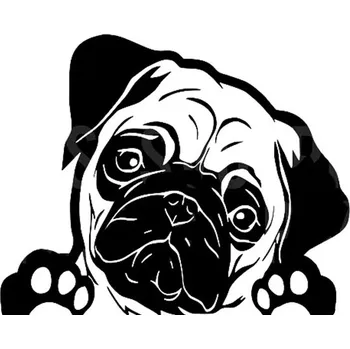 Samolepicí dekorace na vozidlo Samolepka se psem | samolepka na auto, dekorace na auto - QT1254 černá , Šířka 18 cm