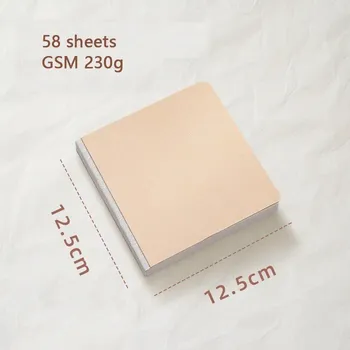58 stran Akvarelový skicák se silným papírem | papír na malování, blok na akvarel - 12,5-12,5 cm Khaki