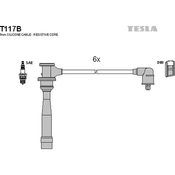 Zapalovací kabel Sada kabelů pro zapalování TESLA T117B