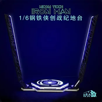 Doplněk k figurce Diorama LED Light Up Neon Tech Iron Man Display Stand (Black) 1/6