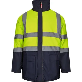 VL JUNO LARGE. Dvoubarevná parka 4v1 (180g/m²), z polyesteru (100%) s PU zátěrem - Modrá / Žlutá / 4XL, Firemní dárkové předměty s vlastním potiskem