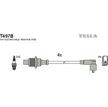 Zapalovací kabel Sada kabelů pro zapalování TESLA T497B