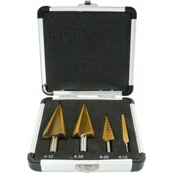 Sada nářadí Sada stupňovitých vrtáků 4 ks VERKE V05050