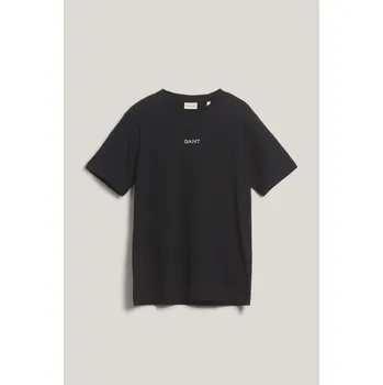 Pánské oblečení TRIČKO GANT GRAPHIC SS TSHIRT BLACK