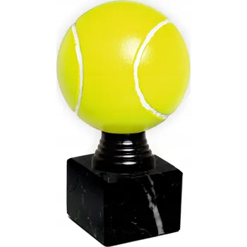 Q222-série Soška TENISOVÝ MÍČ na mramorovém podstavci / TENIS ZEL