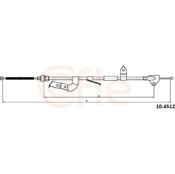 Brzdový systém Lanovod parkovací brzdy COFLE 92.10.4512