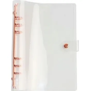 Diář Komponenty k sestavení deníku | poznámkový blok, týdenní diář - růžový pás , A7