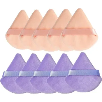 Make-up Make up houbička sametová trojúhelníková | kosmetické potřeby - khaki fialová - 10ks