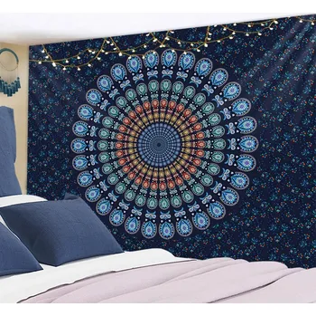 Koberec Mandala boho dekorace na stěnu | závěsný koberec, psychedelická mandala - gt341-200005536 , 150 x 150 cm