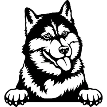 Samolepicí dekorace na vozidlo Samolepka se psem | samolepka na auto, dekorace na auto - QT1251 černá , Šířka 28 cm