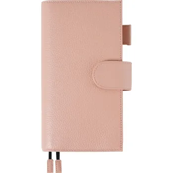 Diář Kožený obal na diář | luxusní obal, kožený diář - Oblázková Dusty růže , Pouze kryt