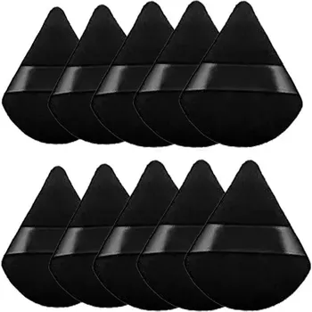 Make-up Make up houbička sametová trojúhelníková | kosmetické potřeby - černá - 10ks