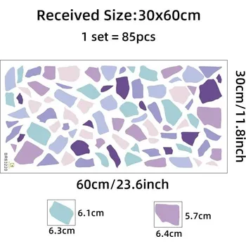 Samolepící dekorace Samolepící dekorace terrazzo | samolepka na zeď, dekorace stěn, vícebarevná mozzaika - FIALOVÁ