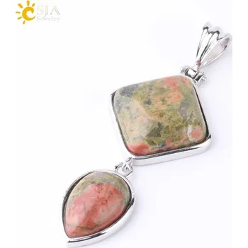 Přívěsek Přívěsek z přírodního kamene ve tvaru kapky | dámský přívěsek, krystal náhrdelník - unakit