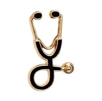 Barevný odznak s lékařským motivem | kovový odznak | lékařský šperk - Zlatá Barva Černá