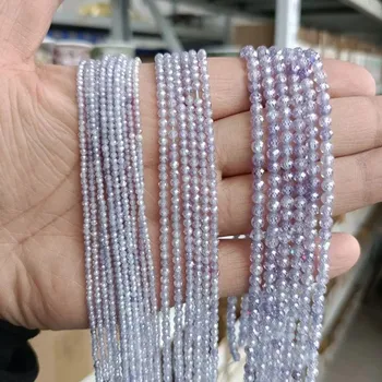 Náramek Minerální korálky | výroba šperků - 3 modré zirkony , 2 mm